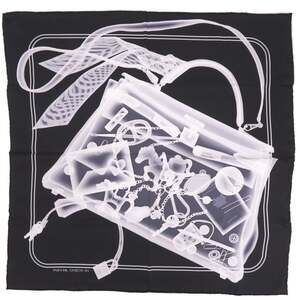 HERMES Black Silk Scarf